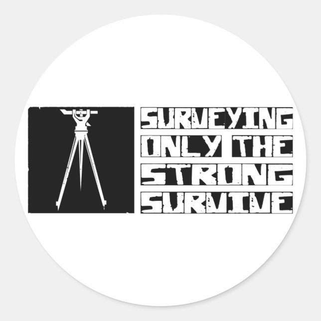 Überleben Runder Aufkleber (Vorderseite)