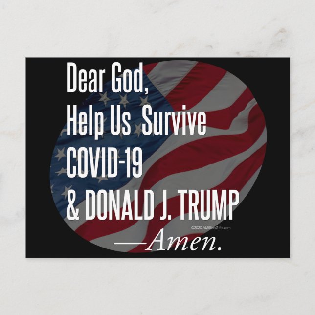 Überleben von Covid-19 & Donald Trump Postkarte (Vorderseite)