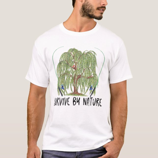 Überleben von Natur weinend Wildbaum mit Fischen T-Shirt (Vorderseite)