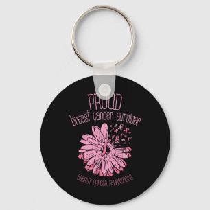 Überlebende Daisy Pink Brustkrebs-Geschenk Schlüsselanhänger