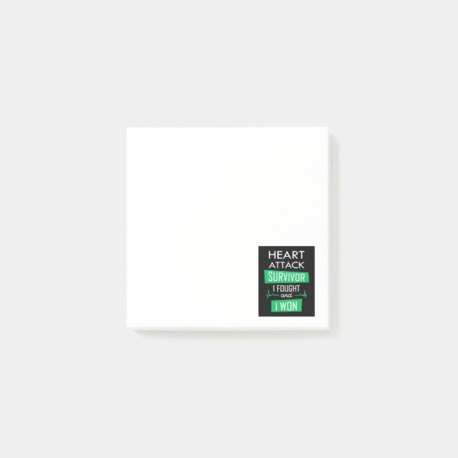 Überlebende eines Herzinfarktes, ich kämpfte und g Post-it Klebezettel (Vorderseite)