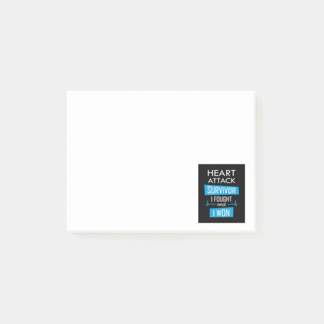 Überlebende eines Herzinfarktes, ich kämpfte und g Post-it Klebezettel (Vorderseite)
