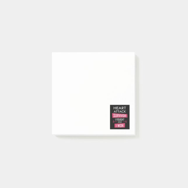 Überlebende eines Herzinfarktes, ich kämpfte und g Post-it Klebezettel (Vorderseite)