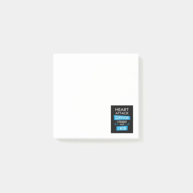Überlebende eines Herzinfarktes, ich kämpfte und g Post-it Klebezettel (Vorderseite)