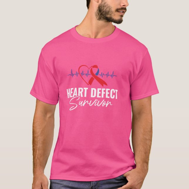 Überlebende Herzfehler - CHD-Bewusstsein T-Shirt (Vorderseite)