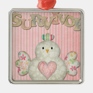 Überlebende Huhn Rosa Silbernes Ornament