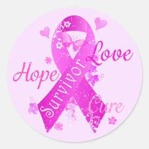 Überlebende Liebe Hope Cure Runder Aufkleber