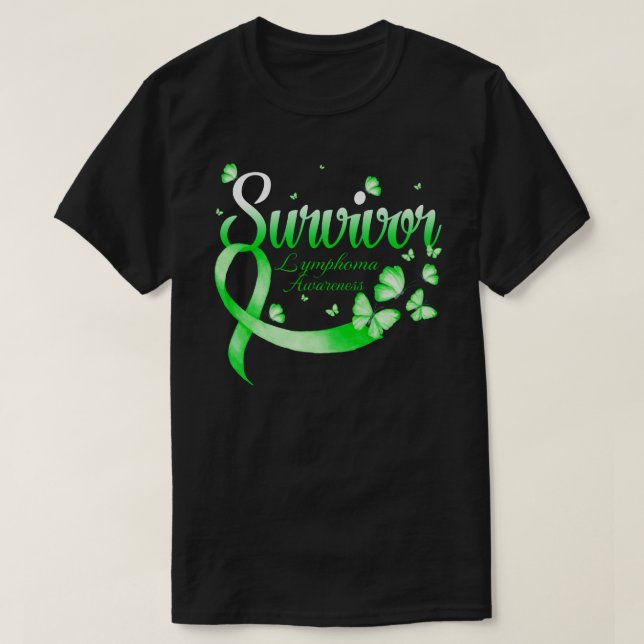 Überlebende Lymphome Awareness Butterfly T-Shirt (Design vorne)