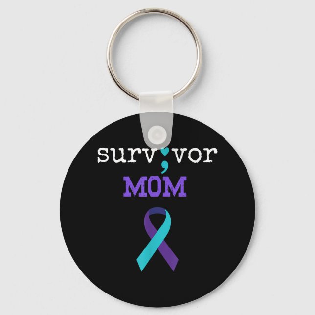 Überlebende Mama - Semicolate Gift Suicide Prevent Schlüsselanhänger (Vorderseite)