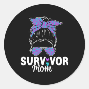 Überlebende Mama - Semicolon Suicide Prevention Aw Runder Aufkleber