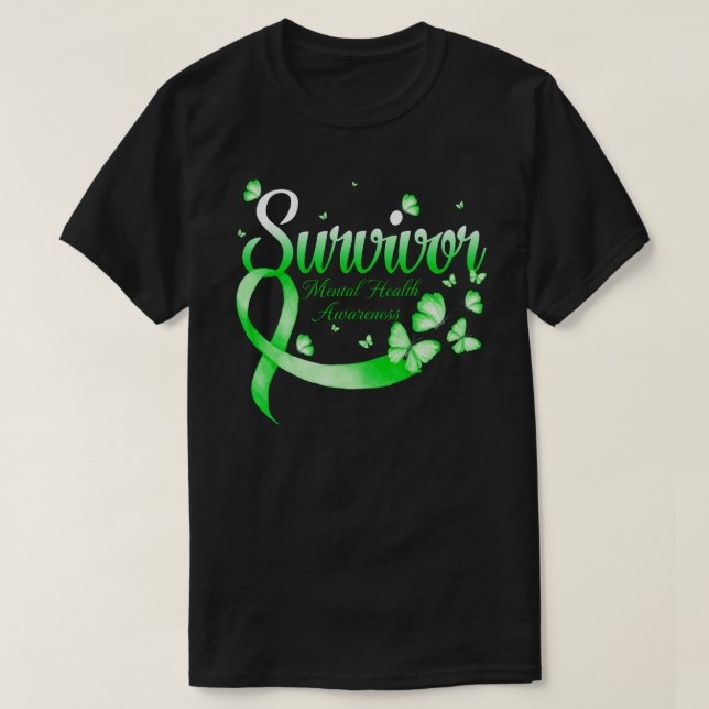 Überlebende Mental Health Awareness Butterfly T-Shirt (Design vorne)