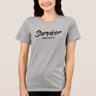 Überlebende Mentalität Krebsversorgungspaket-Ges Tri-Blend Shirt