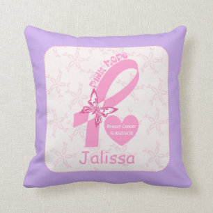 Überlebende von Rosa Ribbon Brustkrebs & lila Gren Kissen