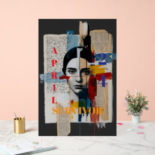Überlebendenplakat vom 24. April Acrylschild