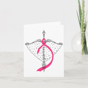 Überlebender Bow Arrow Warrior Hope Pink Ribbon Br Karte