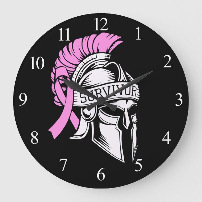 Überlebender Brustkrebs Große Wanduhr (Vorderseite)