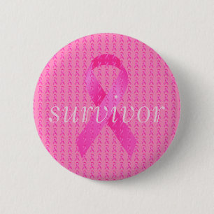 Überlebender Brustkrebsmonat Rosa Band Button