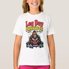 Überlebender des Beintags erschöpfter Gorilla Fitn T-Shirt