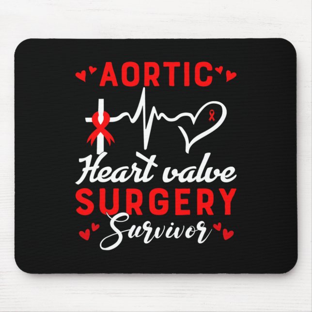 Überlebender einer Aortenherzklappenoperation Herz Mousepad (Vorne)