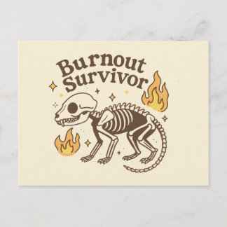 Überlebender eines Burnouts Possum Skelett Postkarte