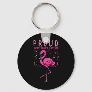 Überlebender Flamingo Rosa Brustkrebs-Bewusstsein Schlüsselanhänger