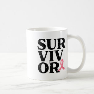 Überlebender rosa Ribbon Krieger Brustkrebs Bewuss Kaffeetasse