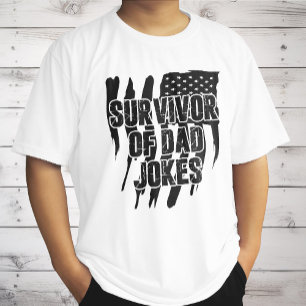 Überlebender von Papa-Witzen Vintage abgenutzte US T-Shirt