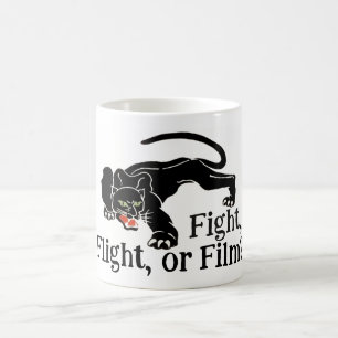 Überlebensinstinkt Kampf, Flucht oder Film? Entsch Kaffeetasse