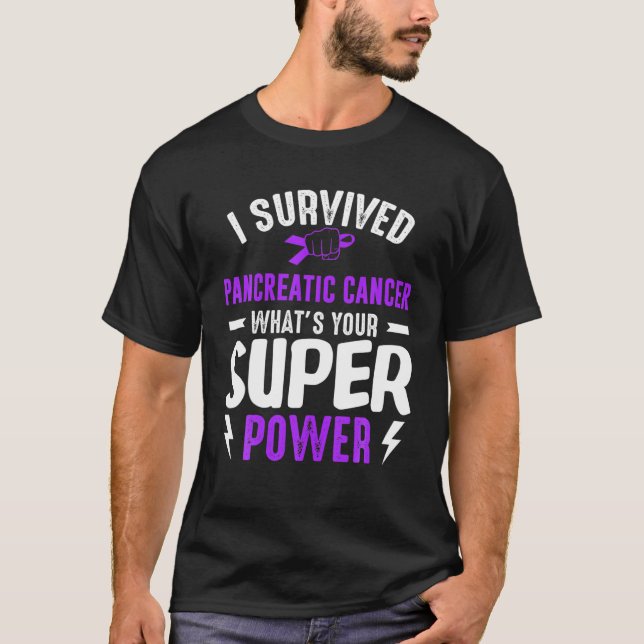 Überlebte Bauchspeicheldrüsenkrebs-Sensibilisierun T-Shirt (Vorderseite)