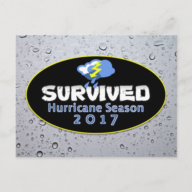 Überlebte Hurrikan-Saison 2017 Postkarte (Vorderseite)