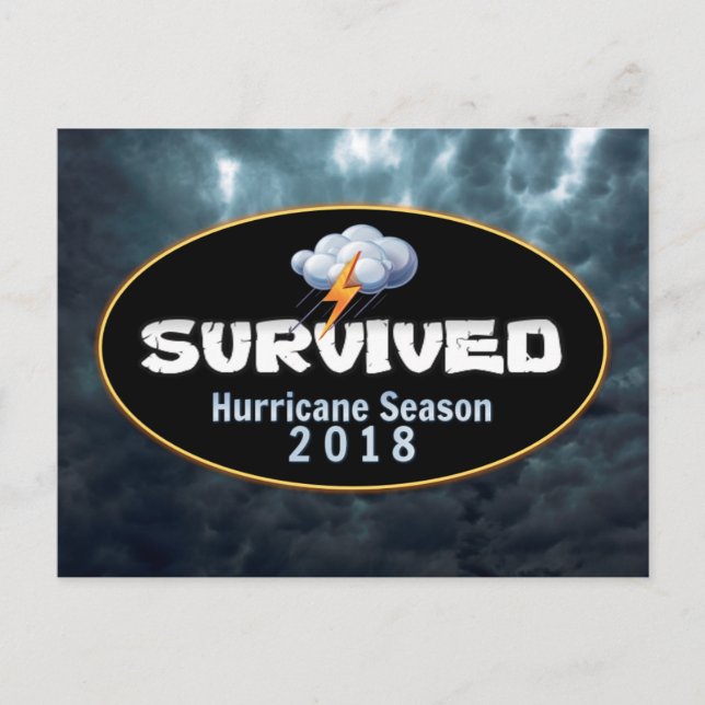Überlebte Hurrikan-Saison 2018 Postkarte (Vorderseite)
