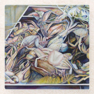 Überlegen Sie außerhalb der Box Glasuntersetzer