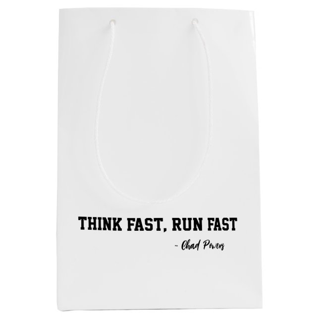 Überlegen Sie schnelle Sportmotivation Qoute Mittlere Geschenktüte (Vorderseite)