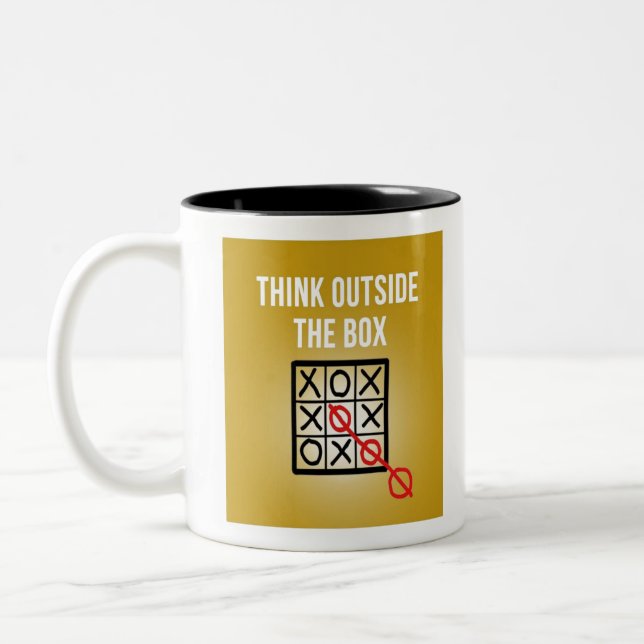 Überlegen Sie sich außerhalb der Box Zweifarbige Tasse (Links)