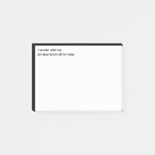 Überlegen Sie, was meine Arbeitsplatzbeschreibung Post-it Klebezettel