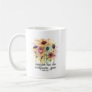 Überlegen Sie, wie die Wildblumen Christliche Tass Kaffeetasse