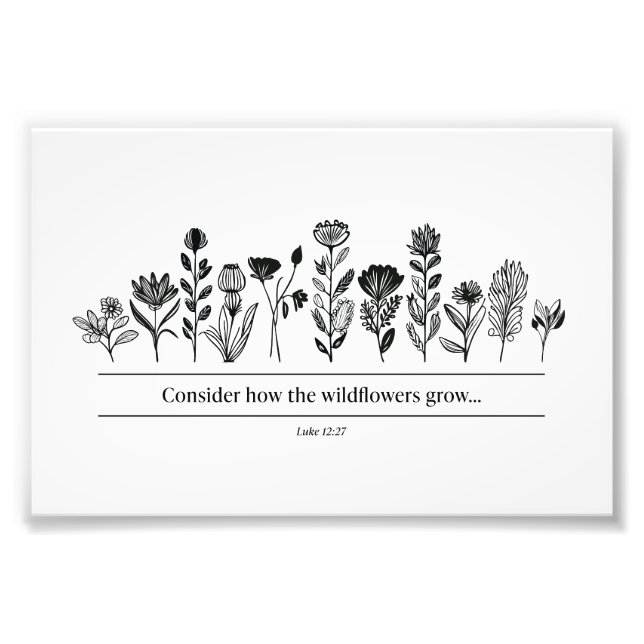 Überlegen Sie, wie die Wildblumen wachsen Fotodruck (Vorne)