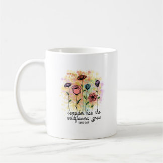 Überlegen Sie, wie die Wildblumen wachsen Kaffeetasse