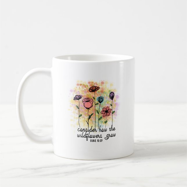 Überlegen Sie, wie die Wildblumen wachsen Kaffeetasse (Links)