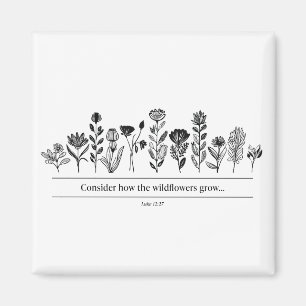 Überlegen Sie, wie die Wildblumen wachsen Magnet