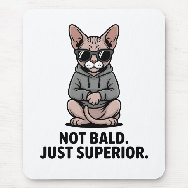 Überlegene Sphynx-Katzen-Attitüde-Illustration Mousepad (Vorne)