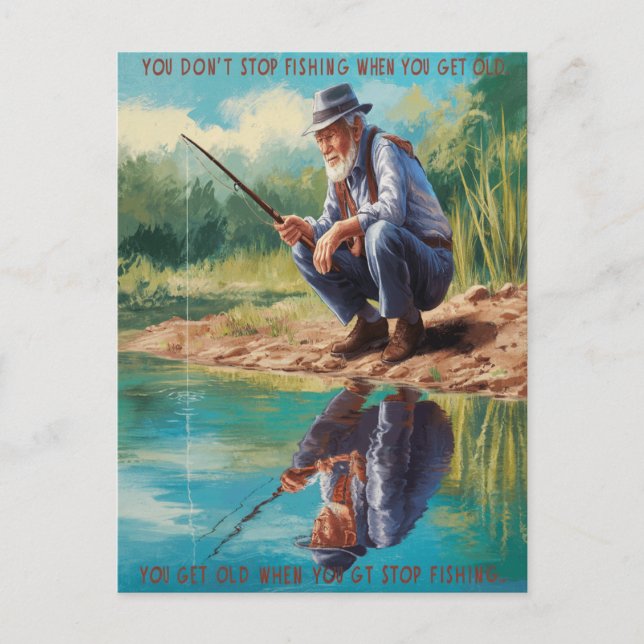Überlegungen für Senior Fisherman Postkarte (Vorderseite)