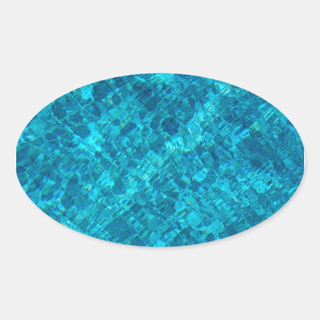 Überlegungen im Wasser des Pools Ovaler Aufkleber (Vorderseite)