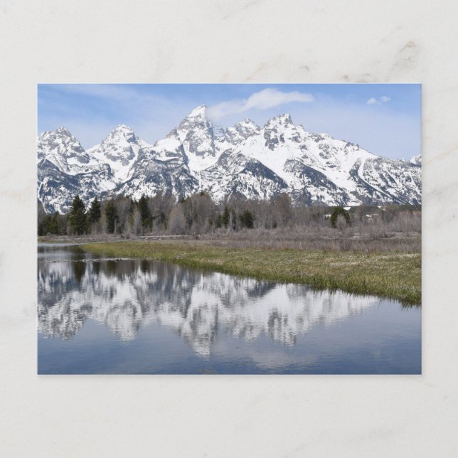 Überlegungen zu den Grand Tetons Postkarte (Vorderseite)