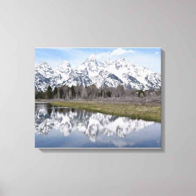 Überlegungen zu den großen Tetons Leinwanddruck (Vorderseite)