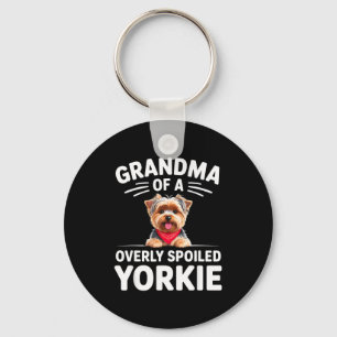 Übermäßig gesiltes Yorkie-Oma-Design  Schlüsselanhänger