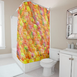 Übermäßiges Durcheinander geprägter Quadratzoll Duschvorhang