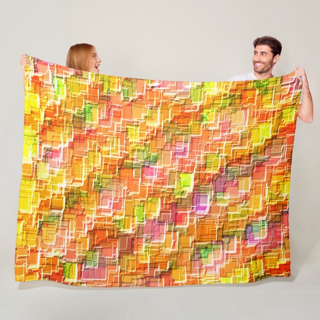 Übermäßiges Durcheinander geprägter Quadratzoll Fleecedecke (Beispiel)