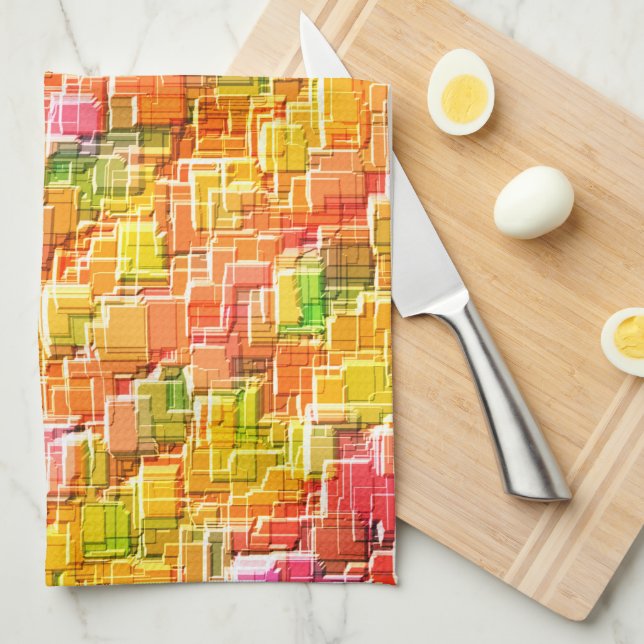 Übermäßiges Durcheinander geprägter Quadratzoll Geschirrtuch (Viertel Falte)