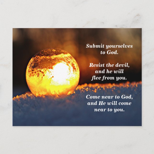 Übermittelt Gott, widersetzt dem Teufel James 4:7 Postkarte (Vorderseite)